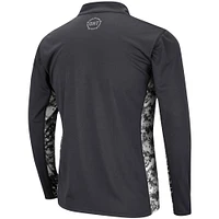 Men's Colosseum Charcoal Houston Cougars OHT Military Appreciation Digital Camo Lightweight Quarter-Zip Pullover