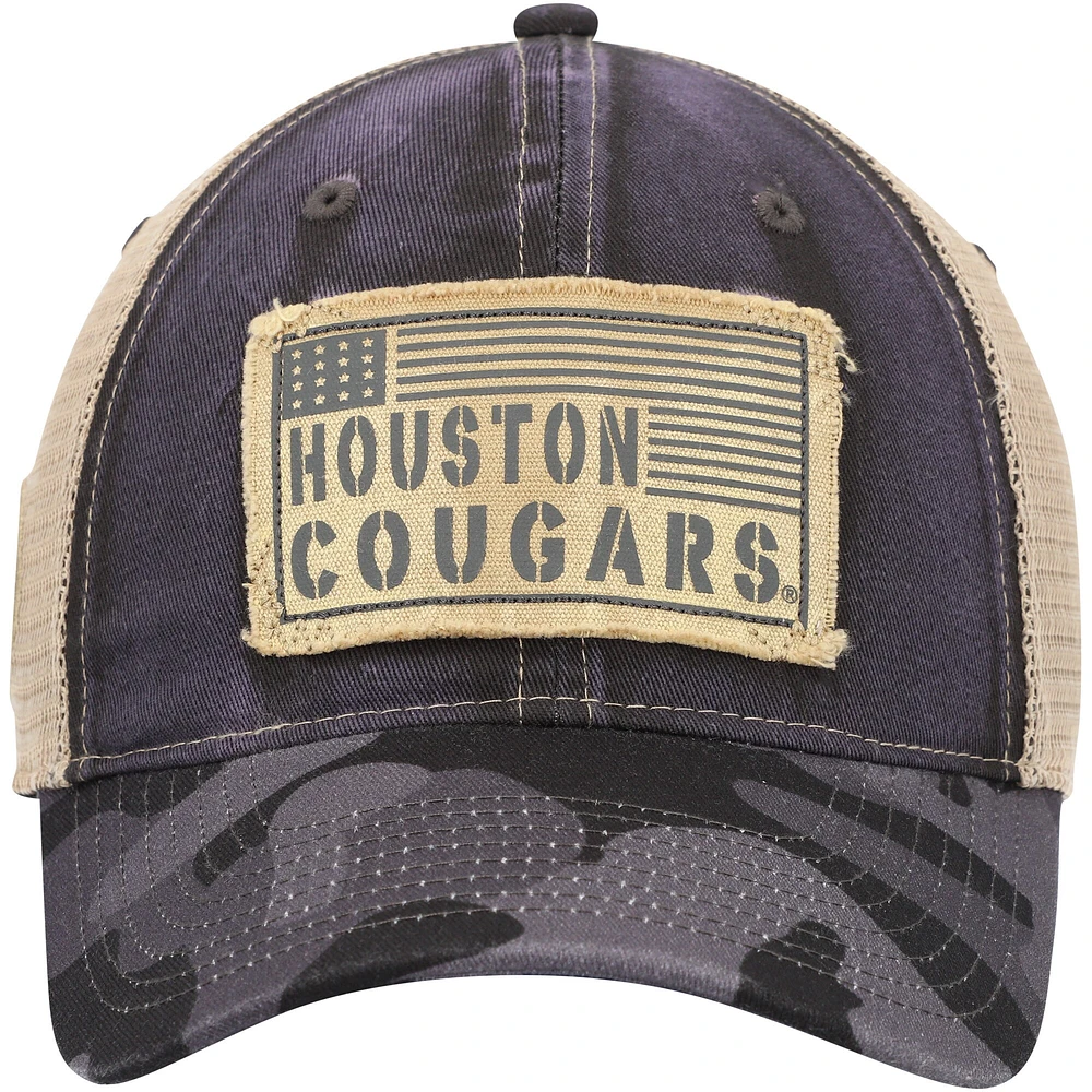 Men's Colosseum Charcoal Houston Cougars OHT Military Appreciation United Trucker Snapback Hat