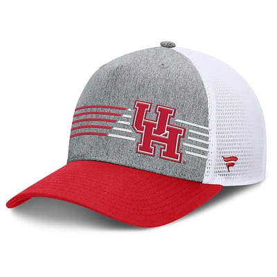 Casquette ajustable Fanatics pour hommes gris chiné/rouge Houston Cougars Profile Trucker
