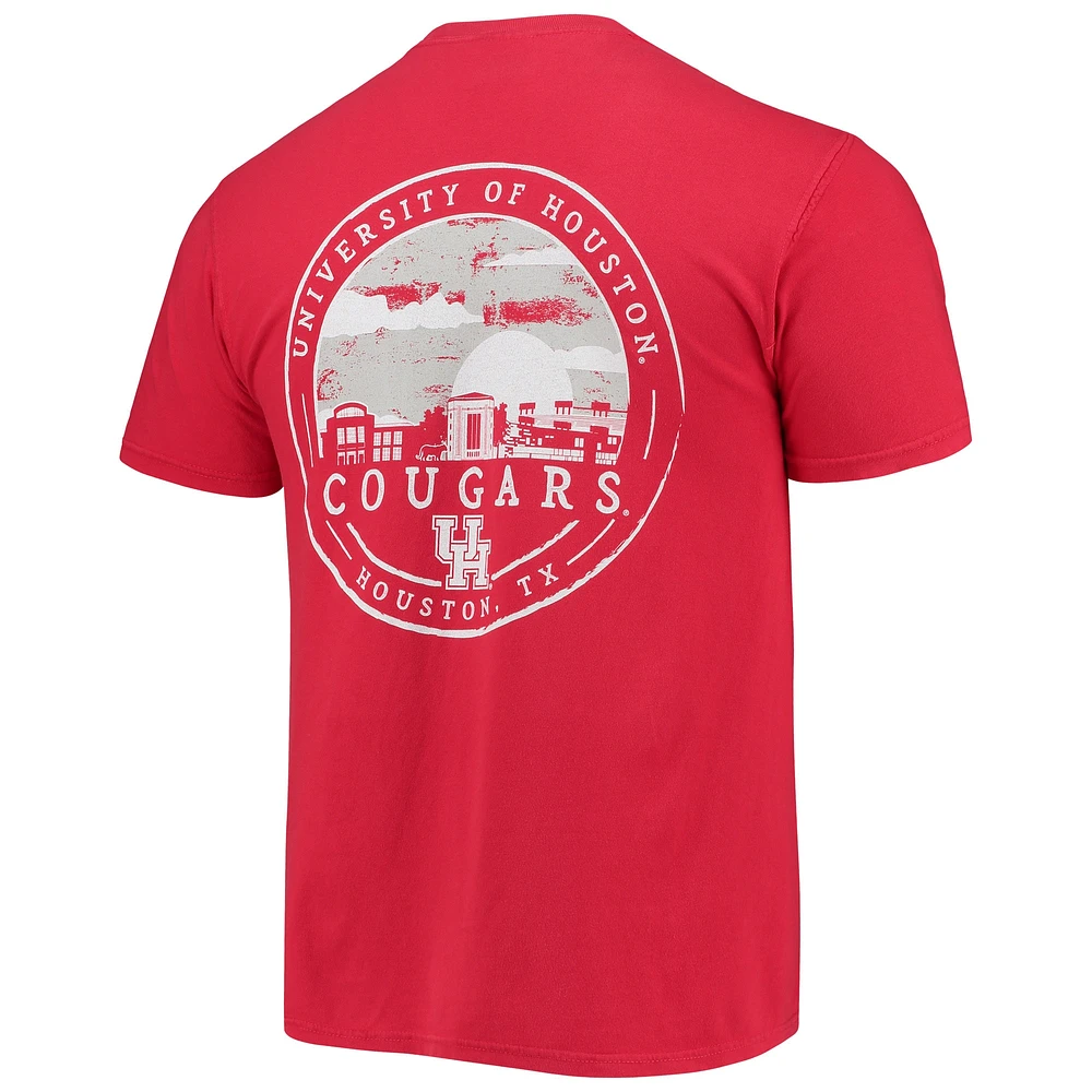 Men's Red Houston Cougars Circle Campus Scene T-Shirt