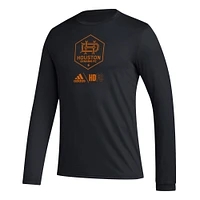 Men's adidas Black Houston Dynamo FC Icon AEROREADY Long Sleeve T-Shirt