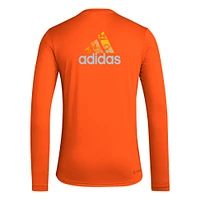 Men's adidas Orange Houston Dynamo FC Local Pop AEROREADY Long Sleeve T-Shirt