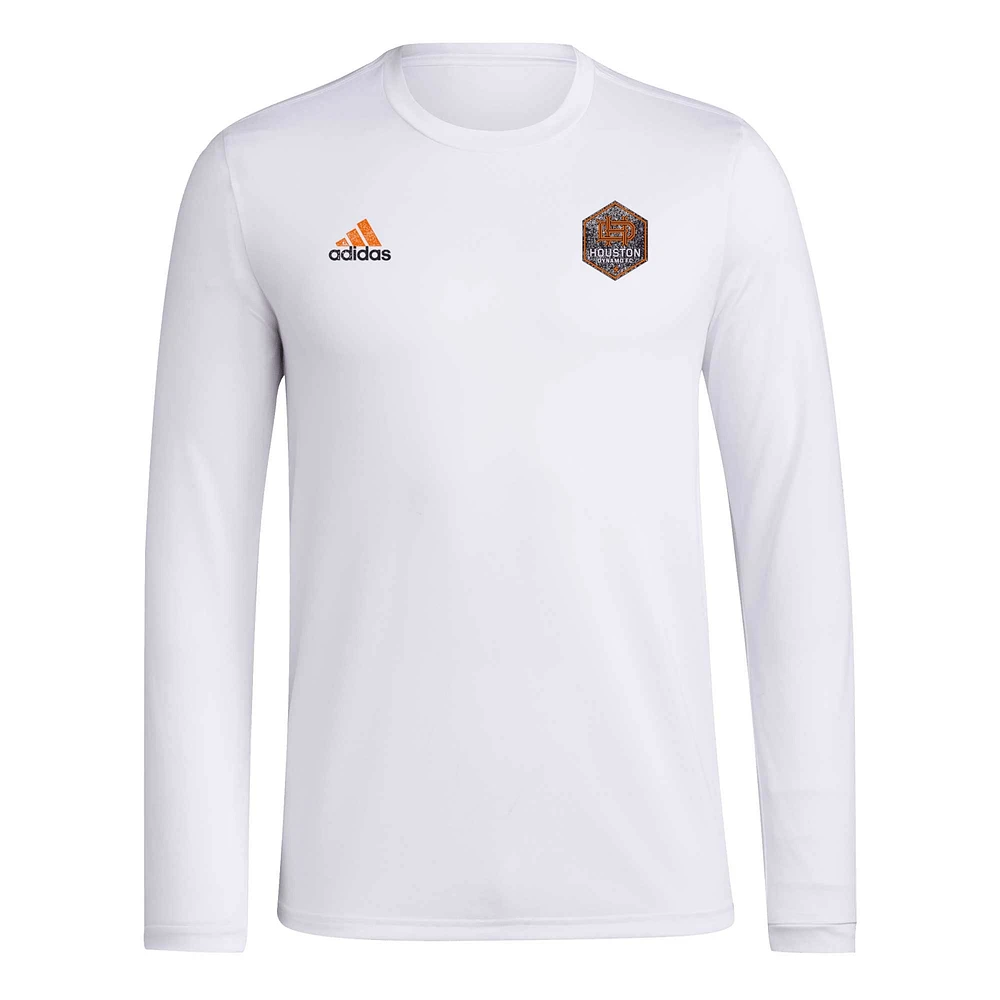 Men's adidas White Houston Dynamo FC Local Stoic Long Sleeve T-Shirt