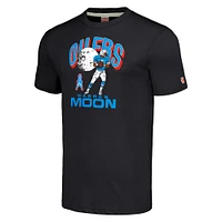 Men's Homage  Warren Moon Heathered Charcoal Houston Oilers Caricature Retired Player Tri-Blend T-Shirt