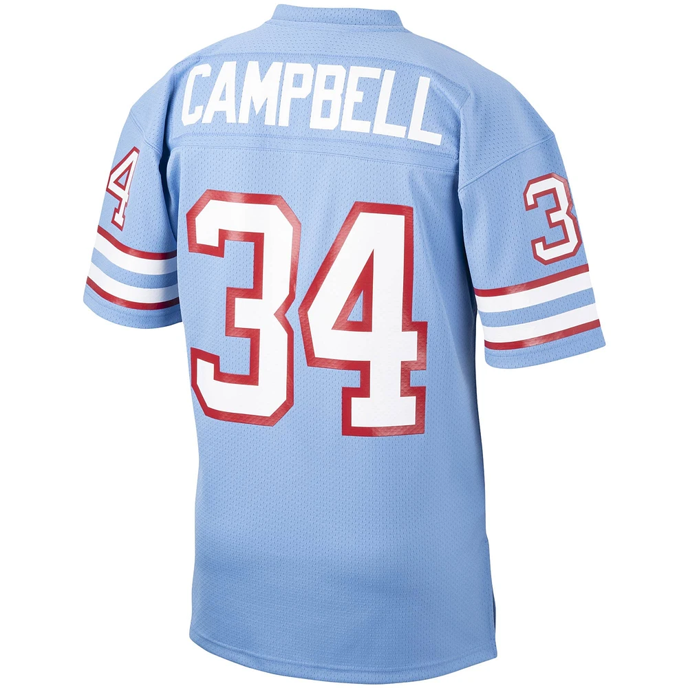 Men's Mitchell & Ness Earl Campbell Light Blue Houston Oilers 1980 Authentic Throwback Retired Player Jersey