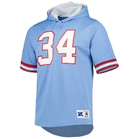 Men's Mitchell & Ness Earl Campbell Light Blue Houston Oilers Retired Player Mesh Name Number Hoodie T-Shirt