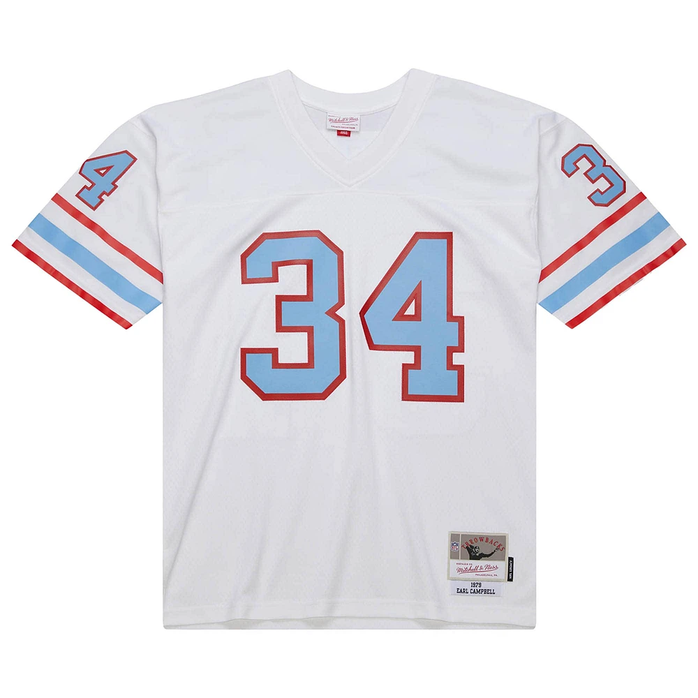 Men's Mitchell & Ness Earl Campbell White Houston Oilers 1979 Legacy Replica Jersey