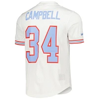 Men's Mitchell & Ness Earl Campbell White Houston Oilers Gridiron Classics Retired Player Name Number Mesh Top