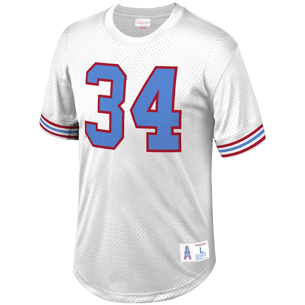 Men's Mitchell & Ness Earl Campbell White Houston Oilers Retired Player Name Number Mesh Top