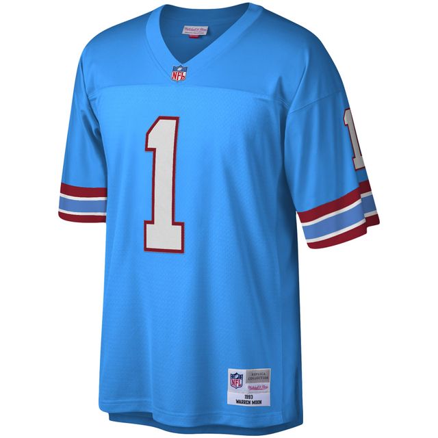 Maillot Houston Oilers Legacy Mitchell & Ness Warren Moon bleu clair pour homme
