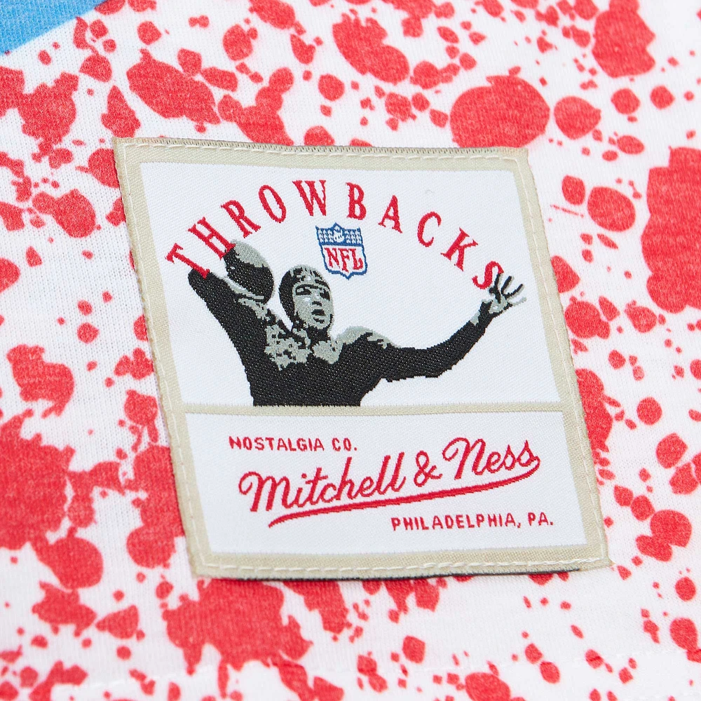Men's Mitchell & Ness White Houston Oilers Team Burst Sublimated T-Shirt