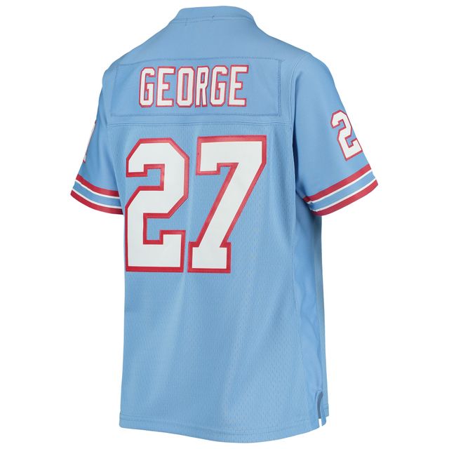 Maillot de joueur réplique Mitchell & Ness Eddie George bleu clair des Houston Oilers Legacy Replica pour femmes