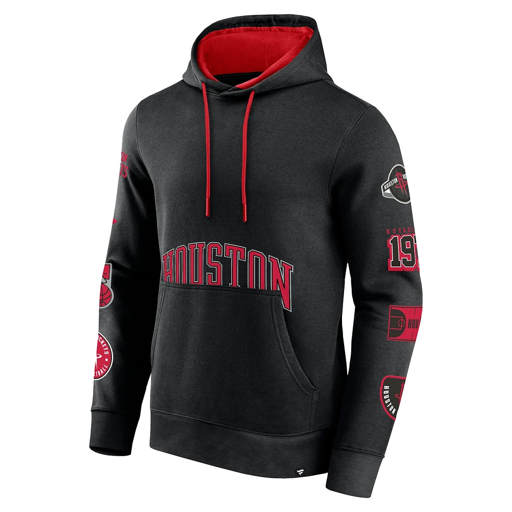 Men's Fanatics Black Houston Rockets Home Court Pullover Hoodie