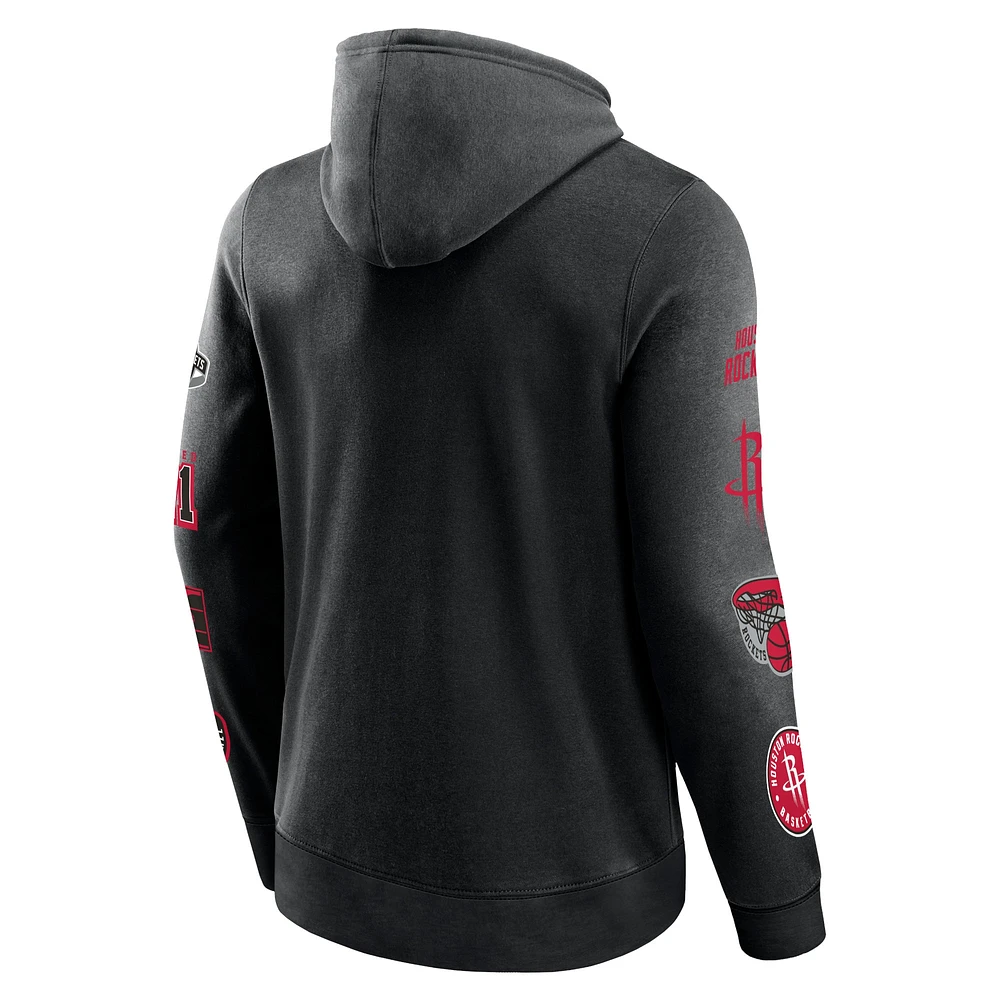 Men's Fanatics Black Houston Rockets Home Court Pullover Hoodie