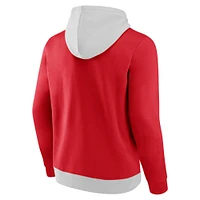 Men's Fanatics Gray/Red Houston Rockets Arctic Colorblock Pullover Hoodie