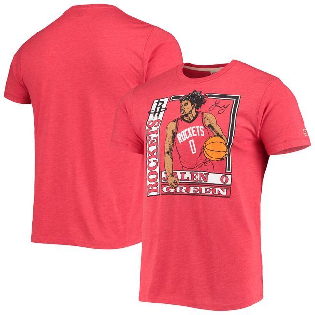 Hommage Jalen Vert Rouge Houston Rockets Rookie Player Pack T-shirt triple mélange pour homme