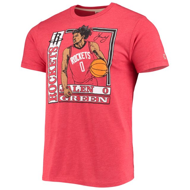 Hommage Jalen Vert Rouge Houston Rockets Rookie Player Pack T-shirt triple mélange pour homme