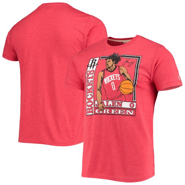 Hommage Jalen Vert Rouge Houston Rockets Rookie Player Pack T-shirt triple mélange pour homme