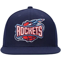 Men's Mitchell & Ness Navy Houston Rockets Hardwood Classics Team Ground 2.0 Snapback Hat