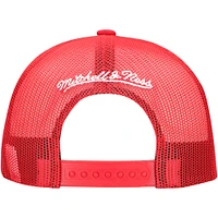 Men's Mitchell & Ness Red Houston Rockets Core Evergreen OTC Trucker Adjustable Hat