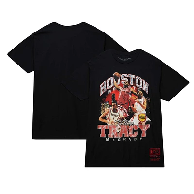 T-shirt pour homme Mitchell & Ness Tracy McGrady Black Houston Rockets Hardwood Classics Bling Concert Player