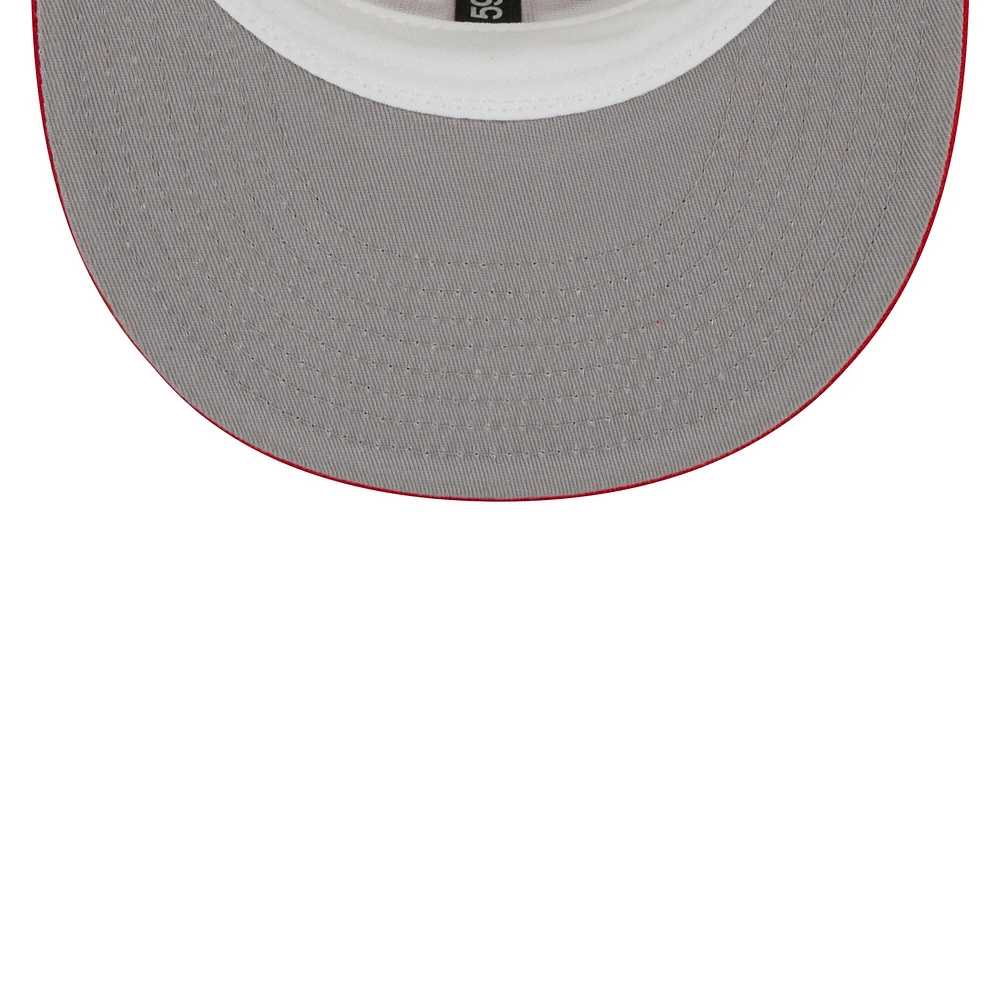 Men's New Era Cream/Red Houston Rockets Piping 2-Tone 59FIFTY Fitted Hat
