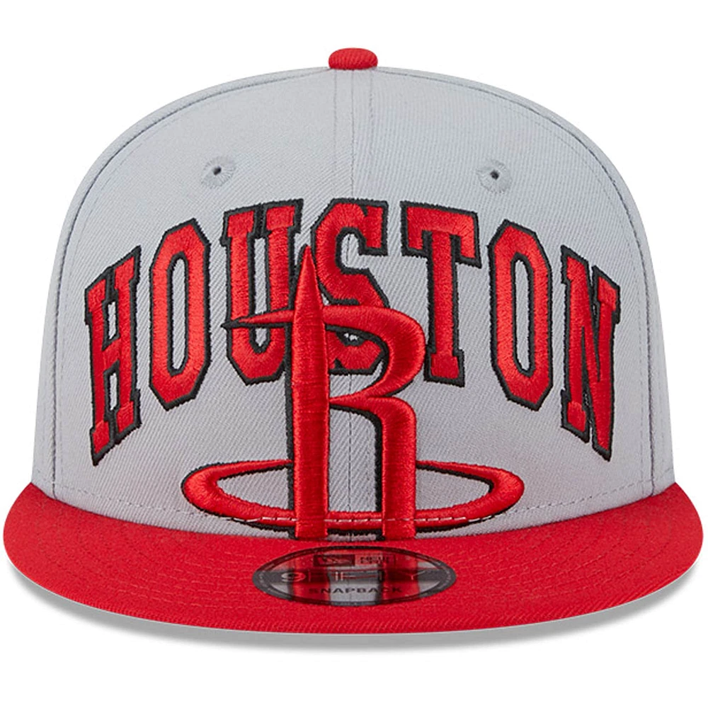 Men's New Era Gray/Red Houston Rockets Tip-Off Two-Tone 9FIFTY Snapback Hat
