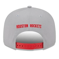 Men's New Era Gray Houston Rockets Chenille Band 9FIFTY Snapback Hat