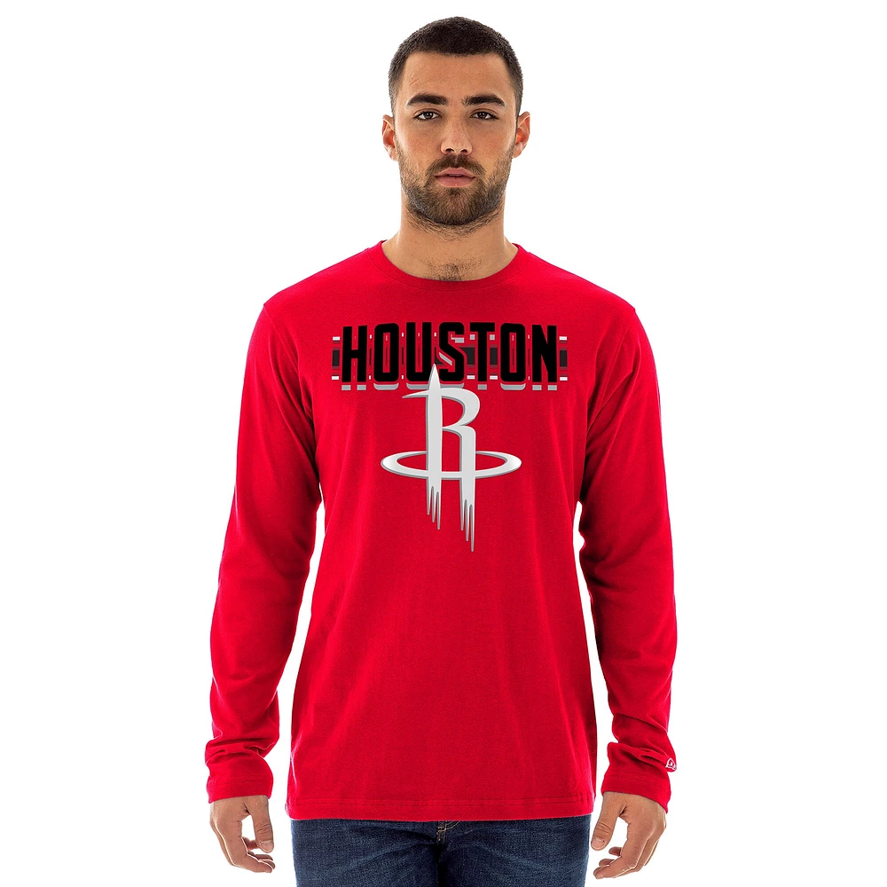 Men's New Era  Red Houston Rockets 2024/25 City Edition Long Sleeve T-Shirt