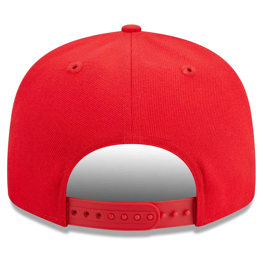 Men's New Era Red Houston Rockets Golden Tall Text 9FIFTY Snapback Hat