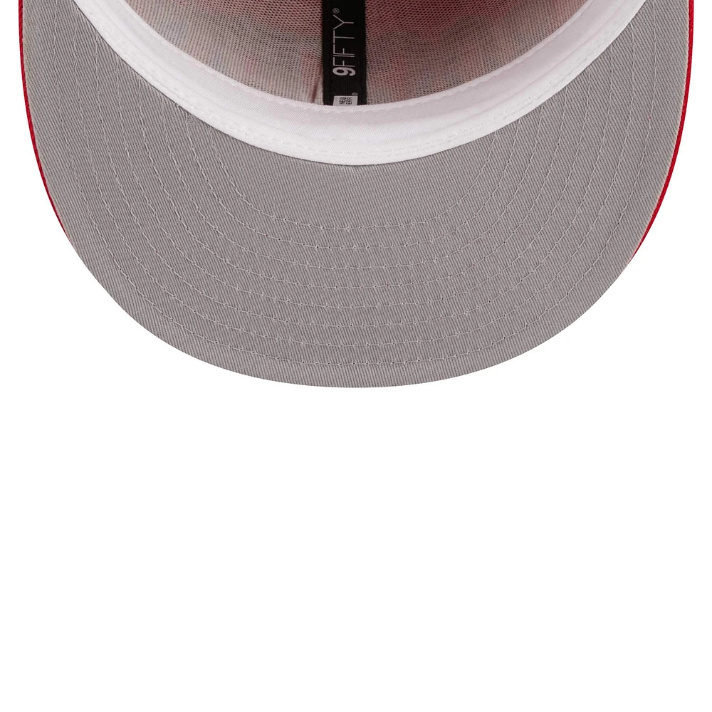 Men's New Era Red Houston Rockets Golden Tall Text 9FIFTY Snapback Hat