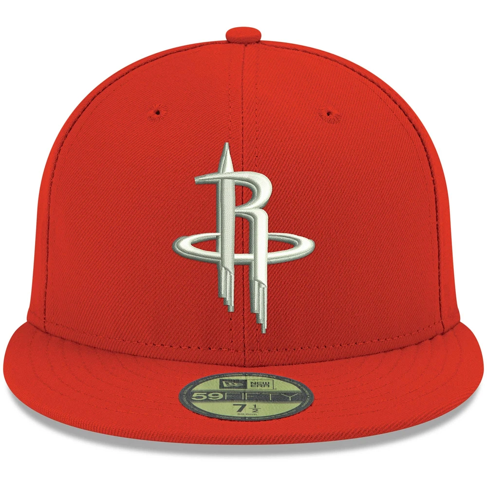 Men's New Era Red Houston Rockets Official Team Color 59FIFTY Fitted Hat