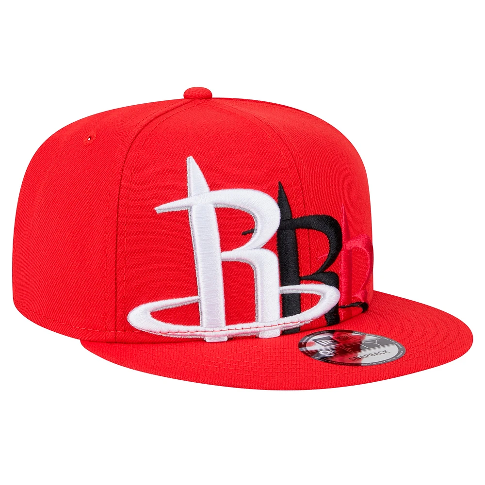 Casquette snapback 9FIFTY Sport Night Team Shadow des Houston Rockets de New Era pour homme