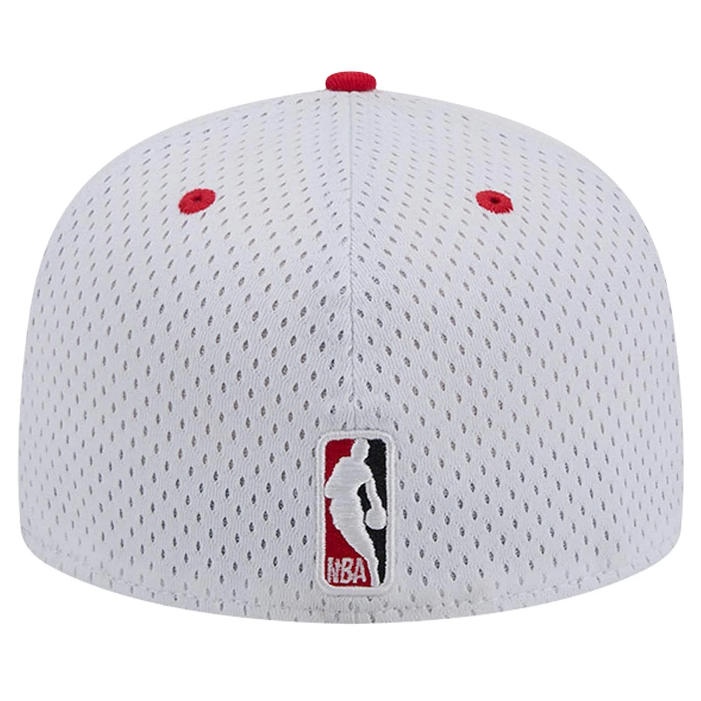 Men's New Era White/Red Houston Rockets Throwback 2Tone 59FIFTY Fitted Hat