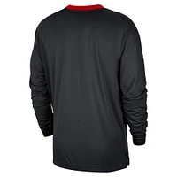 Men's Nike Black/Red Houston Rockets 2024/25 City Edition Authentic Pregame Performance Long Sleeve Shooting T-Shirt