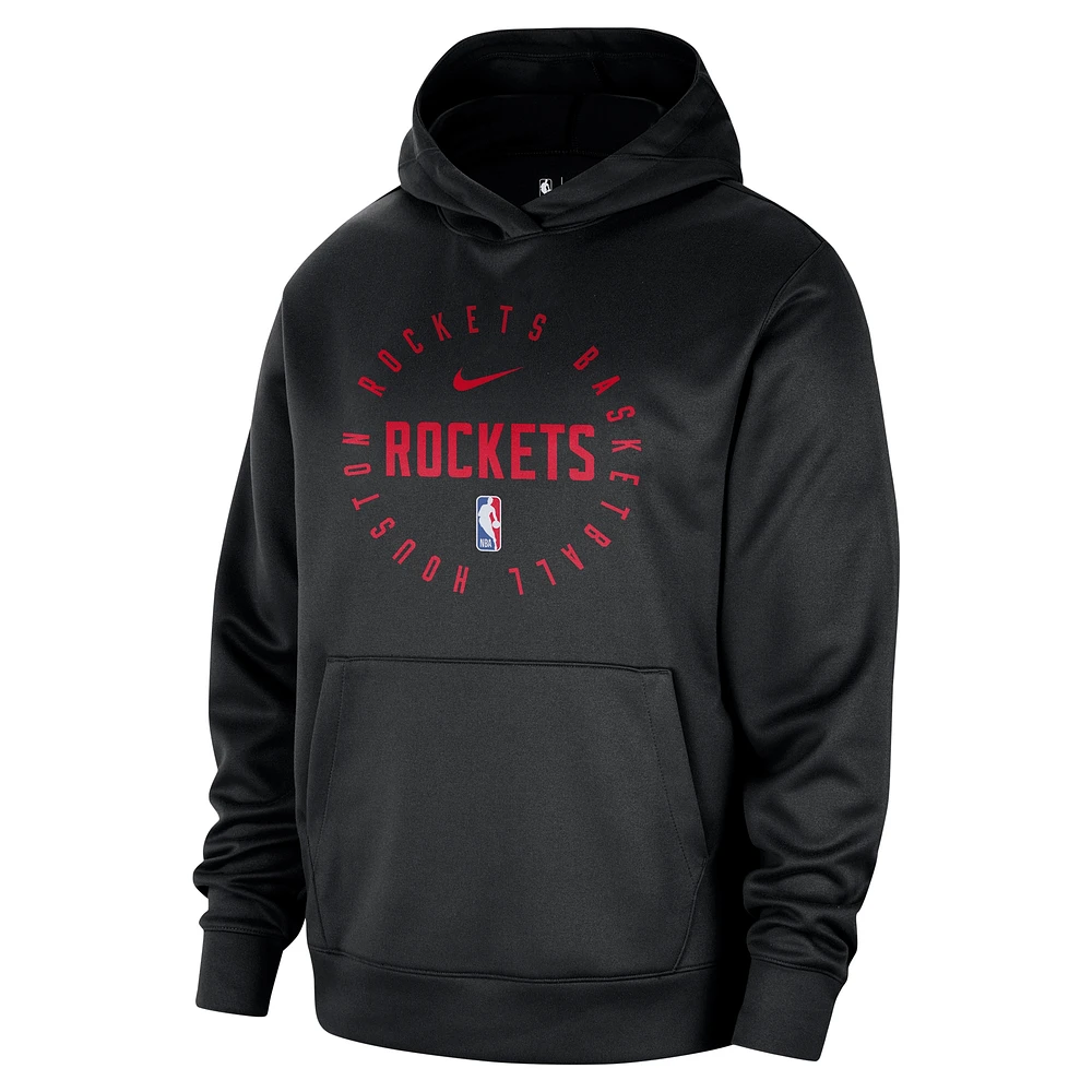 Sweat à capuche Nike Houston Rockets Spotlight 2024/25 pour homme, noir, entraînement sur le terrain