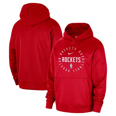 Sweat à capuche Nike Houston Rockets 2024/25 Spotlight pour homme, rouge, entraînement sur le terrain