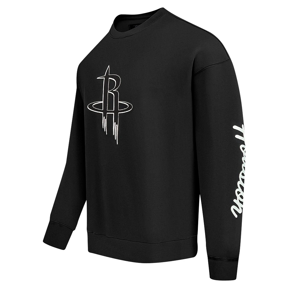 Men's Pro Standard Black Houston Rockets Paint the City Drop Shoulder Sweatshirt