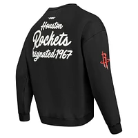 Men's Pro Standard Black Houston Rockets Paint the City Drop Shoulder Sweatshirt