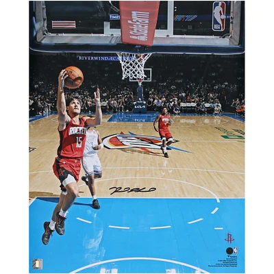 Reed Sheppard Houston Rockets Autographed 16" x 20" Layup vs. Oklahoma City Thunder Photograph 