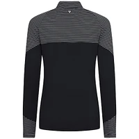 Women's Levelwear Black Houston Rockets Classic Stripes Quarter-Zip Top