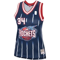 Women's Mitchell & Ness Hakeem Olajuwon Navy Houston Rockets  Hardwood Classics Swingman Jersey