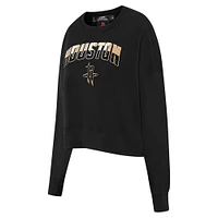 Women's Pro Standard  Black Houston Rockets Glam Cropped Pullover Sweatshirt