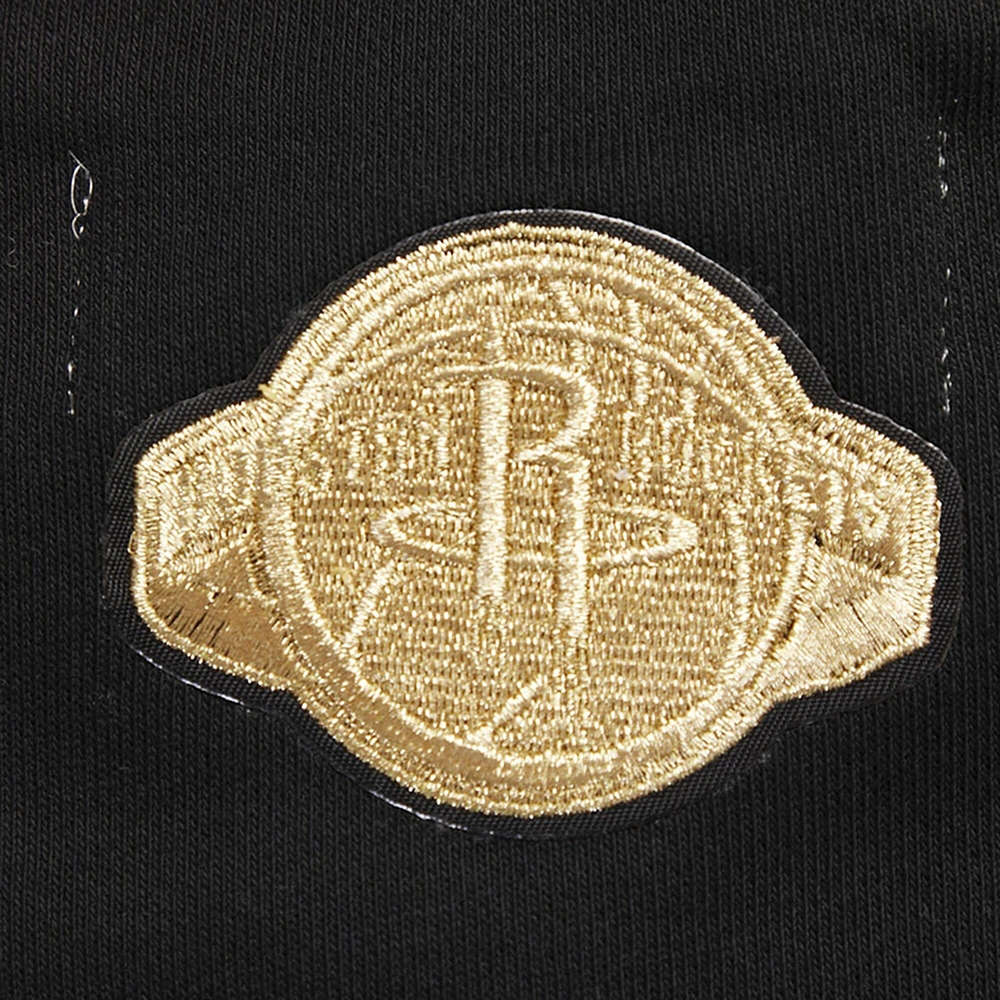 Women's Pro Standard  Black Houston Rockets Glam Cropped Pullover Sweatshirt