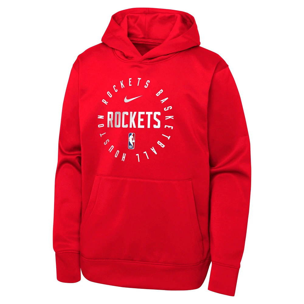 Youth Nike Red Houston Rockets Performance Practice Spotlight Pullover Hoodie
