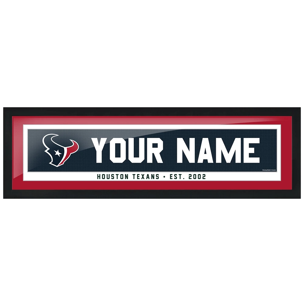 Houston Texans - 6'' x 22'' Art Encadré Personnalisé