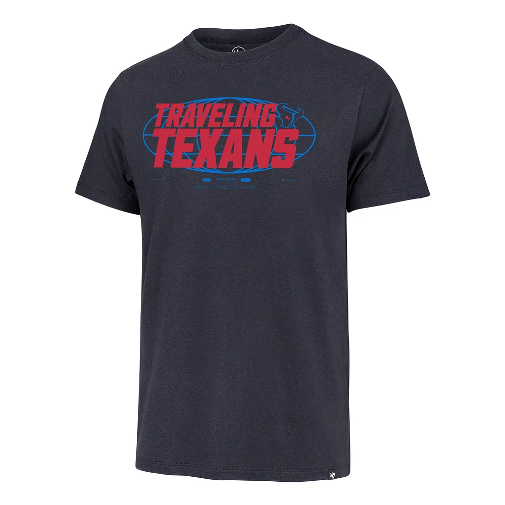 Men's '47  Navy Houston Texans Traveling Texans Franklin T-Shirt