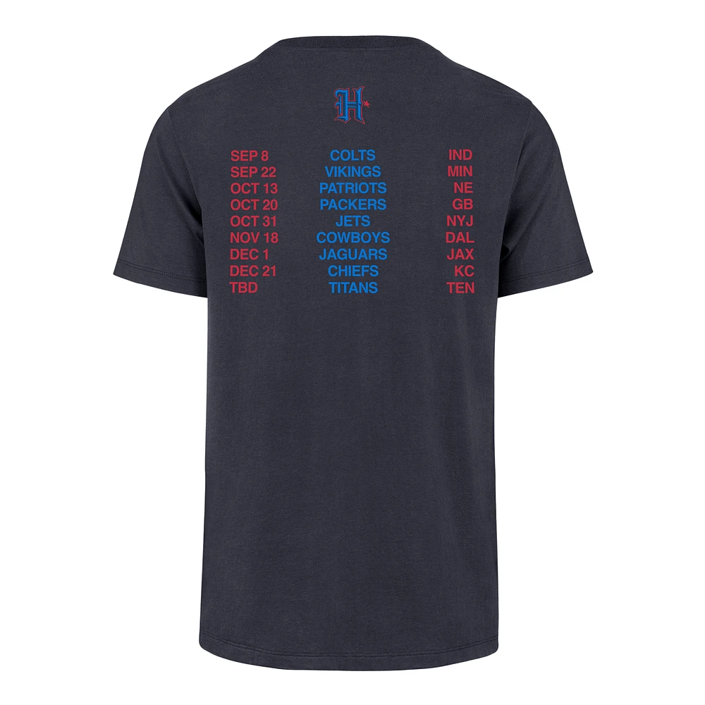 Men's '47  Navy Houston Texans Traveling Texans Franklin T-Shirt