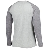 Men's Concepts Sport Heather Gray Houston Texans Ledger Raglan Long Sleeve Henley T-Shirt