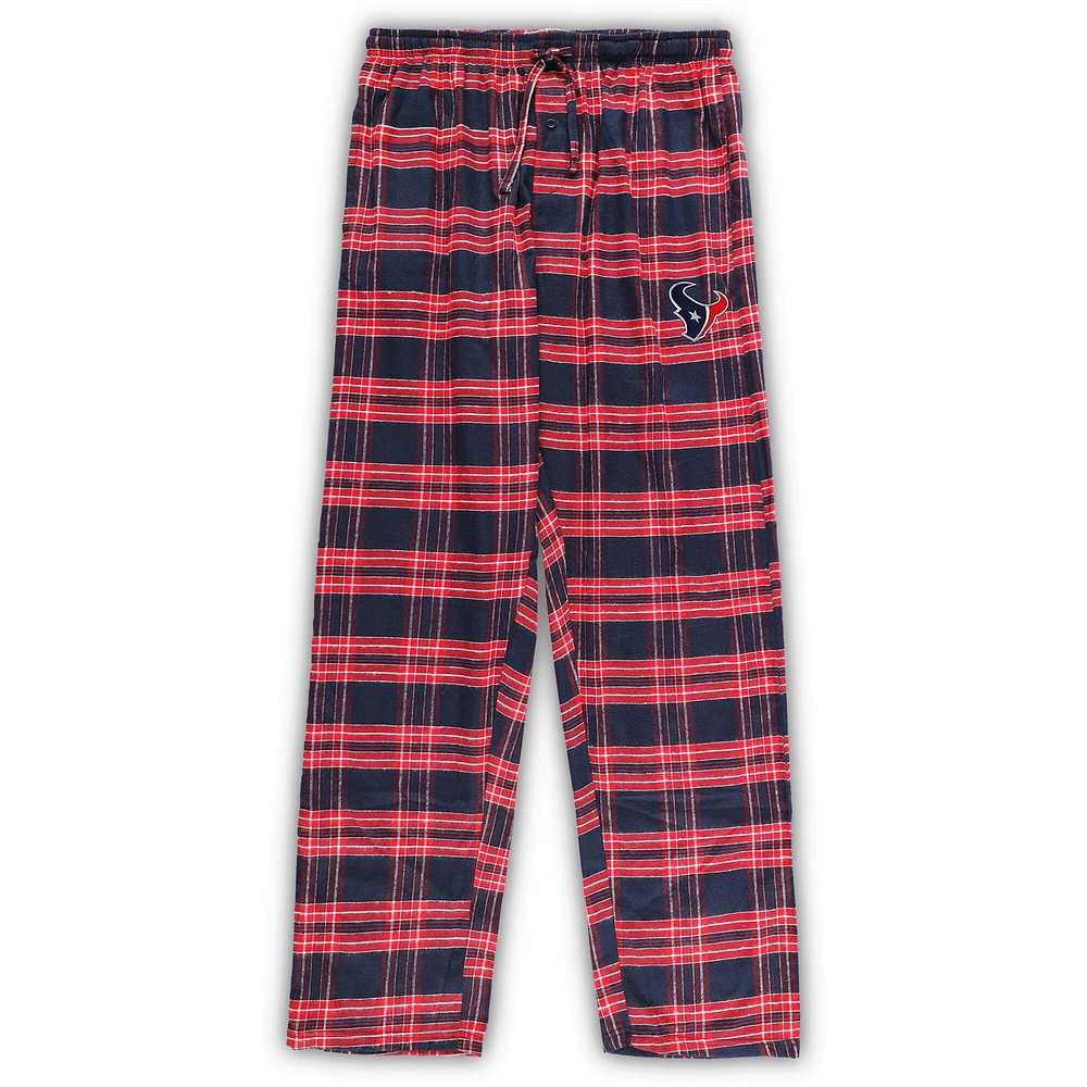 Men's Concepts Sport Navy/Red Houston Texans Big & Tall Flannel Sleep Set